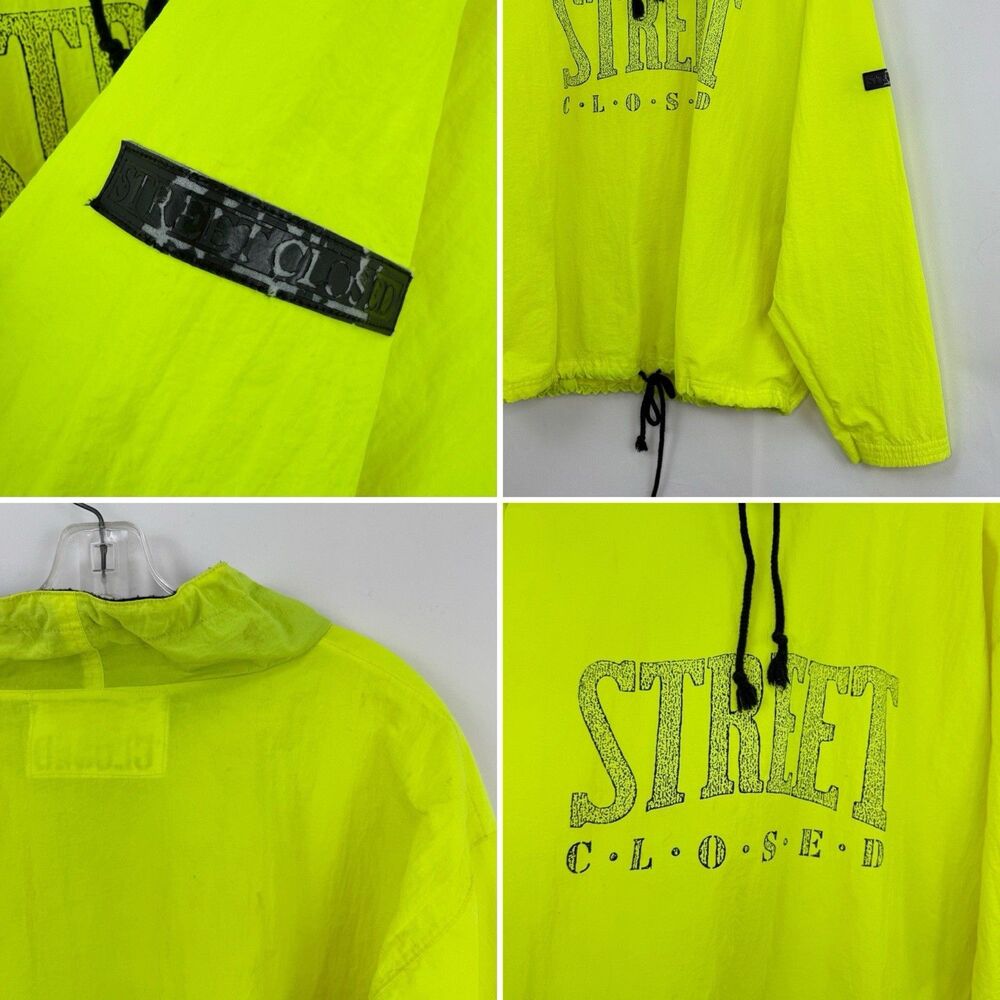 Vintage 90s Street-Closed Pullover Size S/M Jacket Oversized Neon Green - Picture 9 of 16